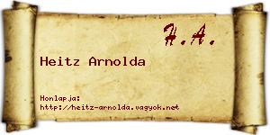 Heitz Arnolda névjegykártya